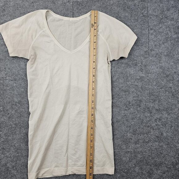 Lululemon Swiftly Tech Shirt Womens 4 White V Neck Short Sleeve Athletic Gym - Picture 3 of 5